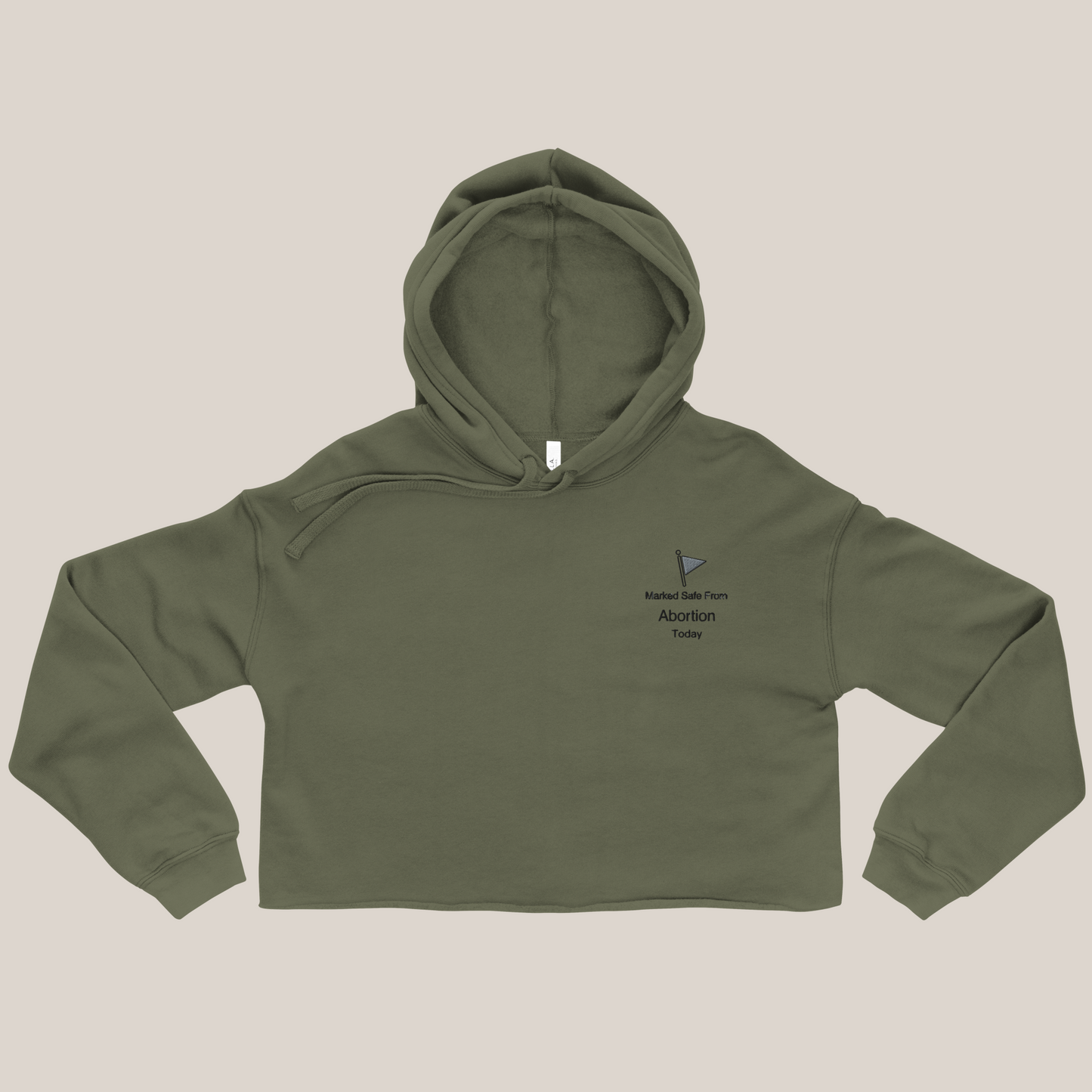 Marked Safe Crop Hoodie