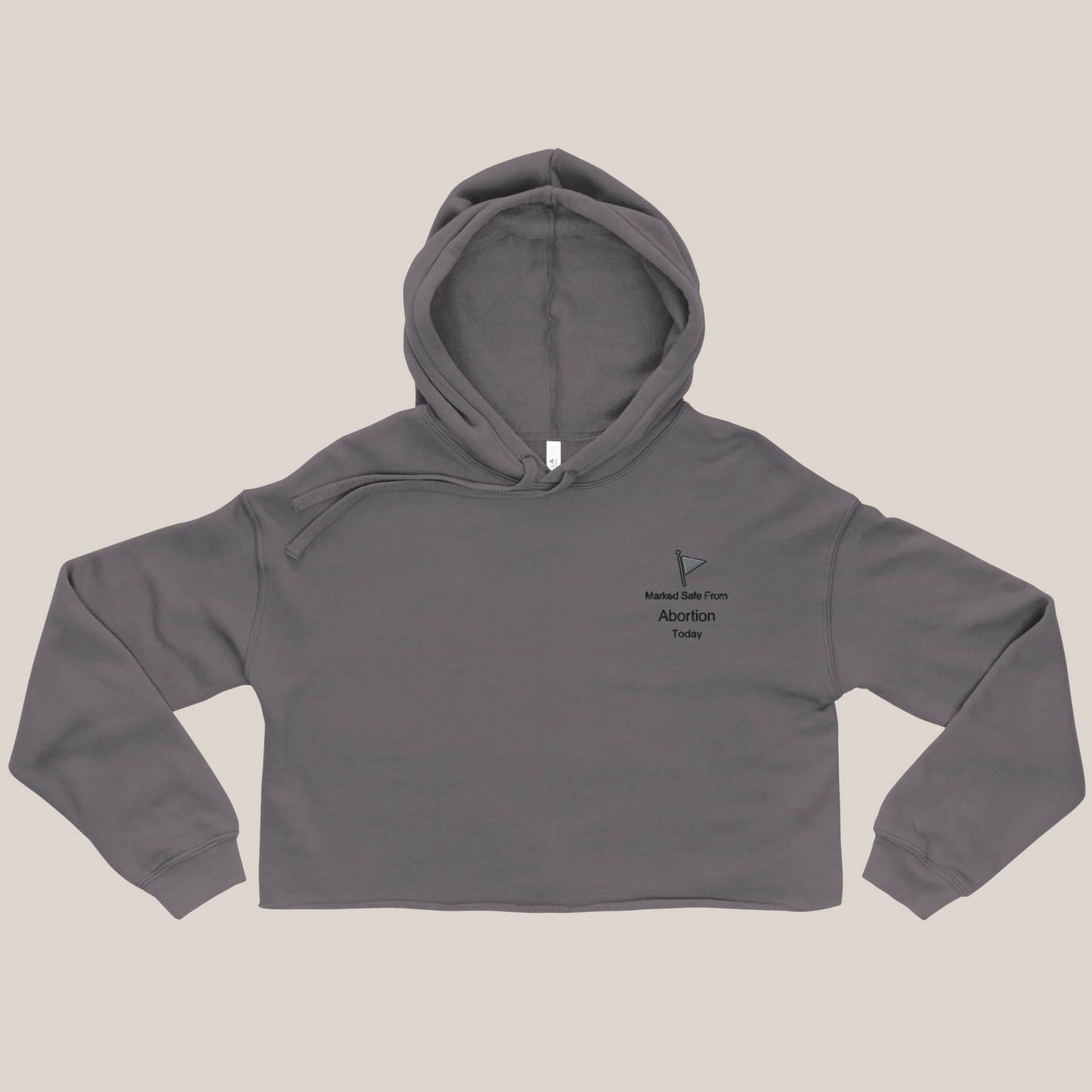 Marked Safe Crop Hoodie